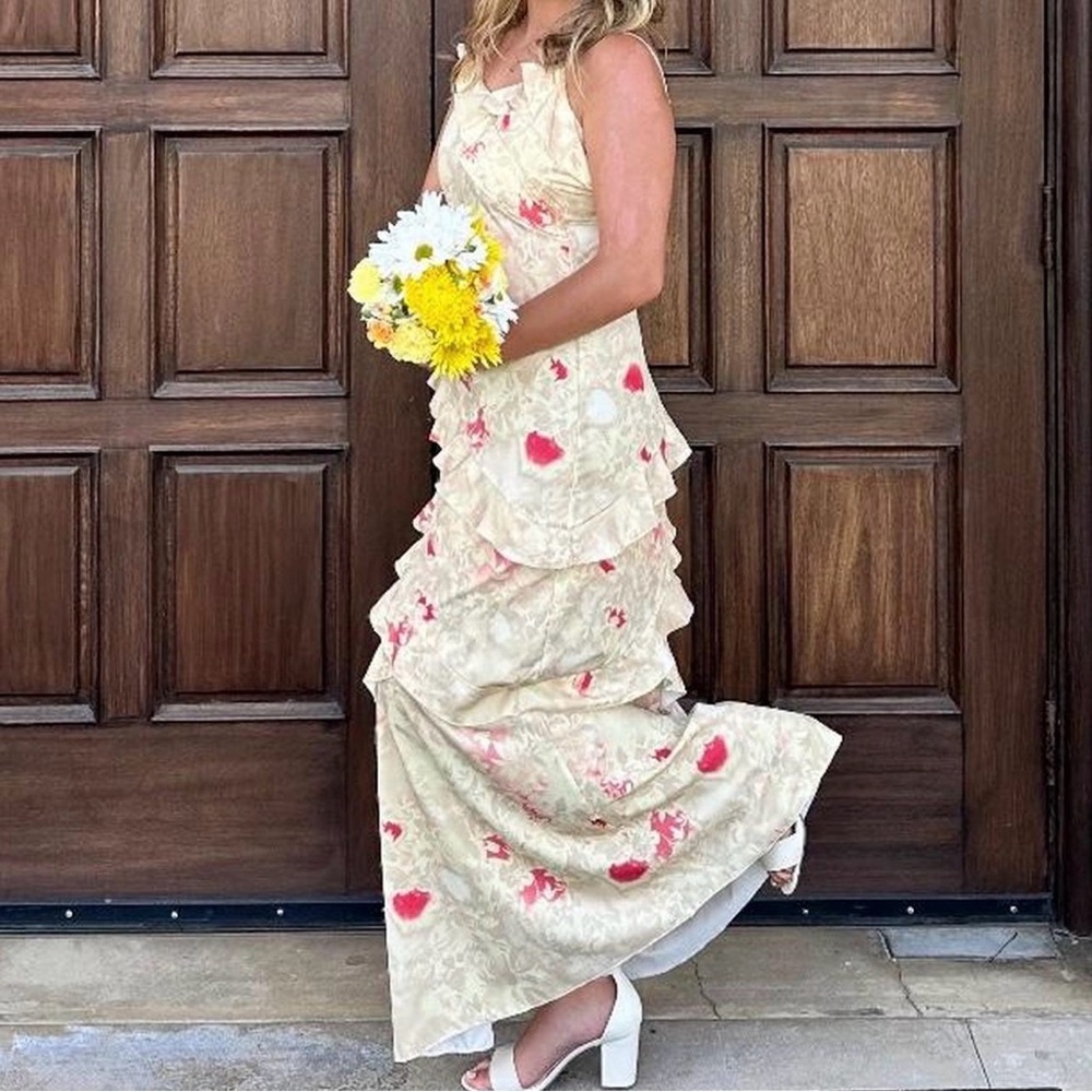 Floral Cream Maxi Dress